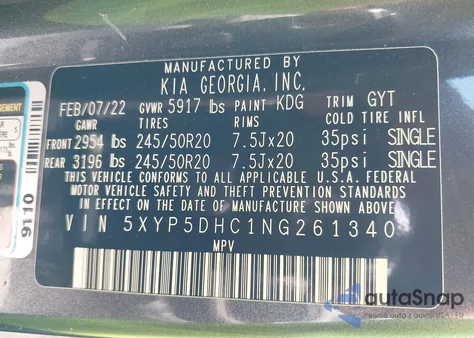 2022 Kia Telluride Sx from USA, damaged, VIN 5XYP5DHC1NG261340